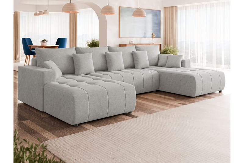Mardon Bäddsoffa Dubbeldivan 4-sits - Grå - Möbler - Vardagsrum - Bäddsoffor - U bäddsoffa