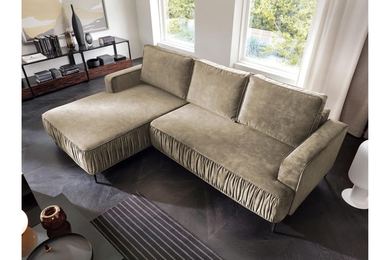 Marisana Bäddsoffa m. Divan 3-sits - Brun - Möbler - Vardagsrum - Bäddsoffor