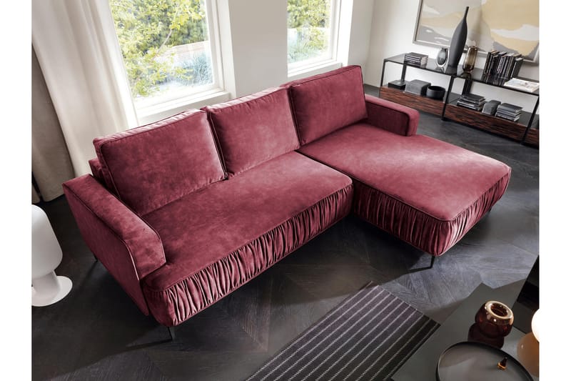 Marisana Bäddsoffa m. Divan 3-sits - Rosa - Möbler - Vardagsrum - Bäddsoffor