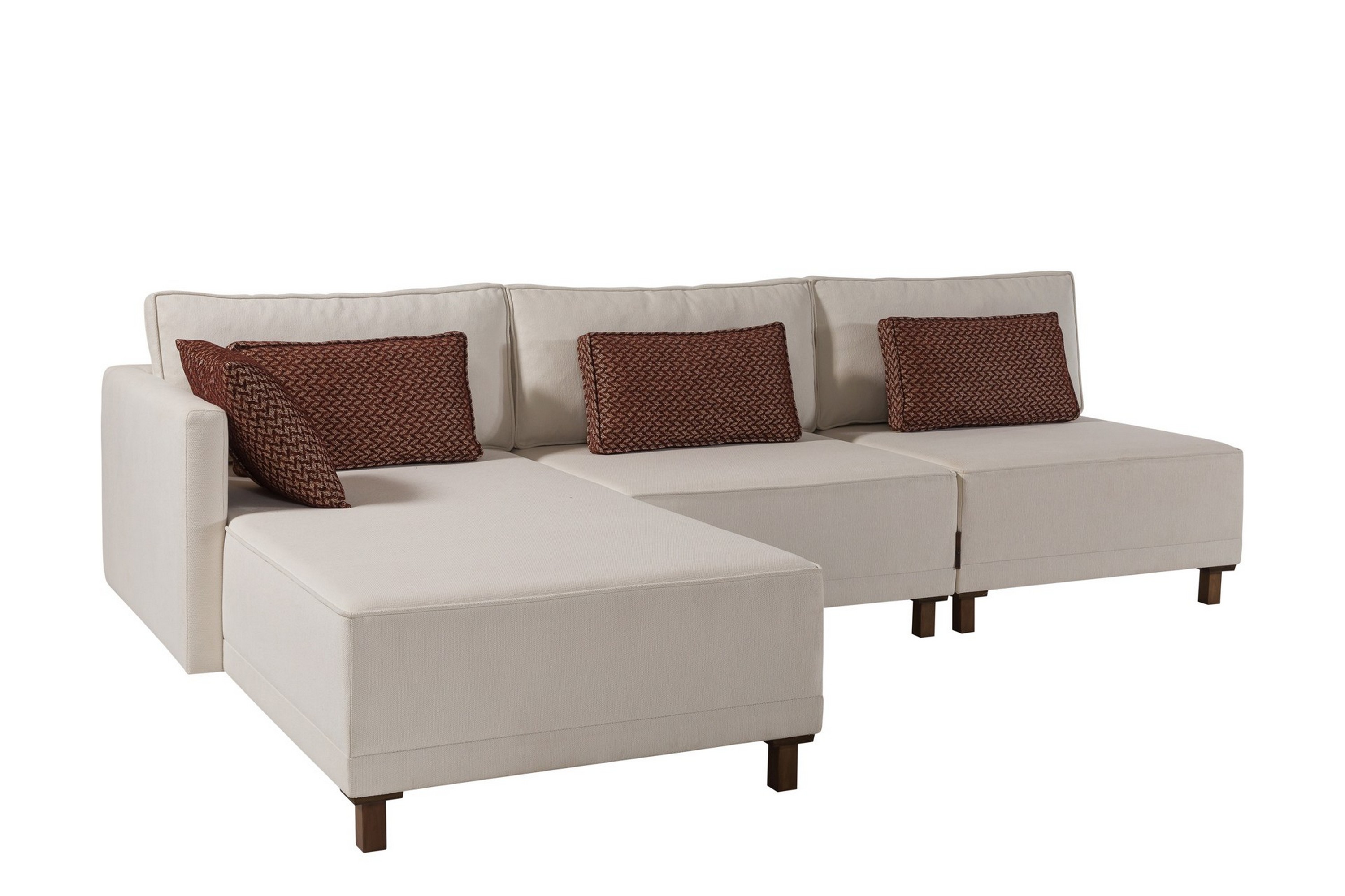 matris 4-sits bäddsoffa med divan beige -