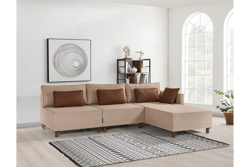 Matris 4-sits Bäddsoffa med Divan - Brun - Möbler - Vardagsrum - Bäddsoffor