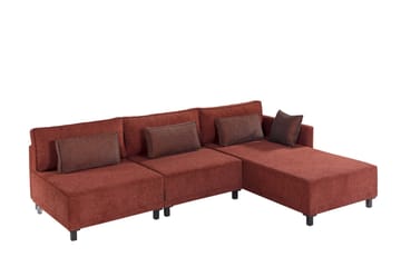 Matris 4-sits Bäddsoffa med Divan Röd
