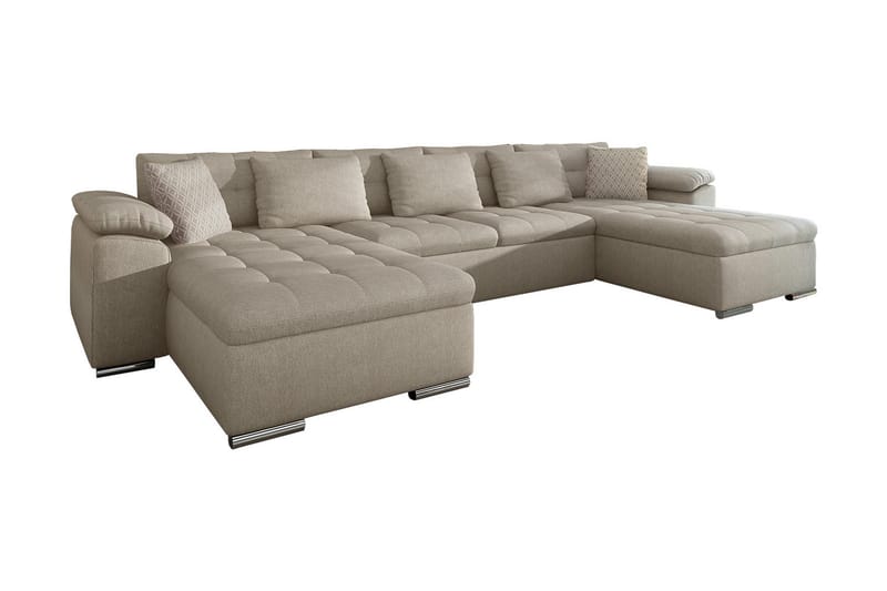 MAURIN Bäddsoffa Dubbeldivan 4-sits 315x130 cm U-formad - Beige - Möbler - Vardagsrum - Bäddsoffor - U bäddsoffa