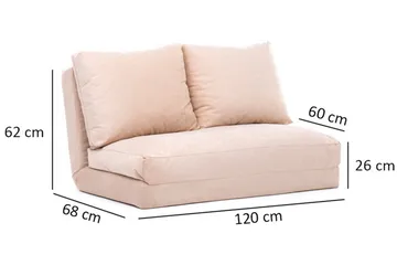 Maydena Bäddsoffa 2-sits 120x185 - Cream - Möbler - Vardagsrum - Bäddsoffor