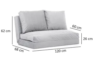 Maydena Bäddsoffa 2-sits 120x185 - Grå - Möbler - Vardagsrum - Bäddsoffor