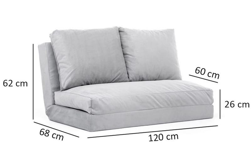 Maydena Bäddsoffa 2-sits 120x185 - Grå - Möbler - Vardagsrum - Bäddsoffor