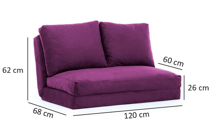 Maydena Bäddsoffa 2-sits 120x185 - Lila - Möbler - Vardagsrum - Bäddsoffor