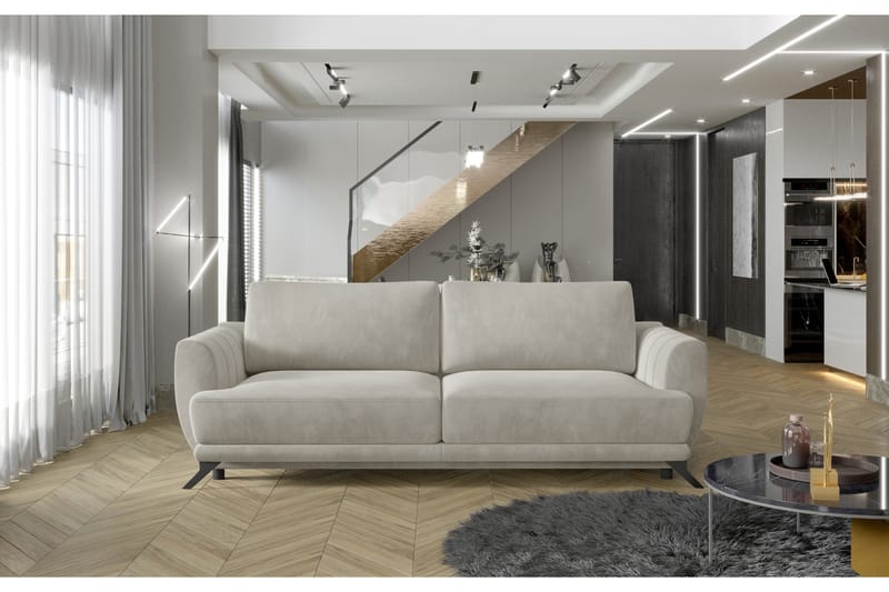 MEGEVE 3-sits Bäddsoffa Beige - Möbler - Vardagsrum - Bäddsoffor