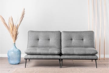 Mezonzo 2-sits Rektangulär Knappad Bäddsoffa i Tyg med Metallben - Grå - Möbler - Vardagsrum - Bäddsoffor