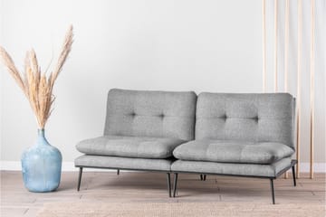 Mezonzo 2-sits Rektangulär Knappad Bäddsoffa i Tyg med Metallben - Grå - Möbler - Vardagsrum - Bäddsoffor