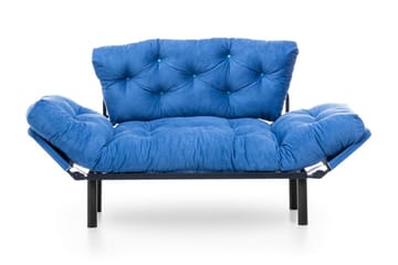 Mezonzo 2-sits Rektangulär Längsbäddad Fällbar Bäddsoffa 70x190 cm i Tyg - Blå - Möbler - Vardagsrum - Bäddsoffor