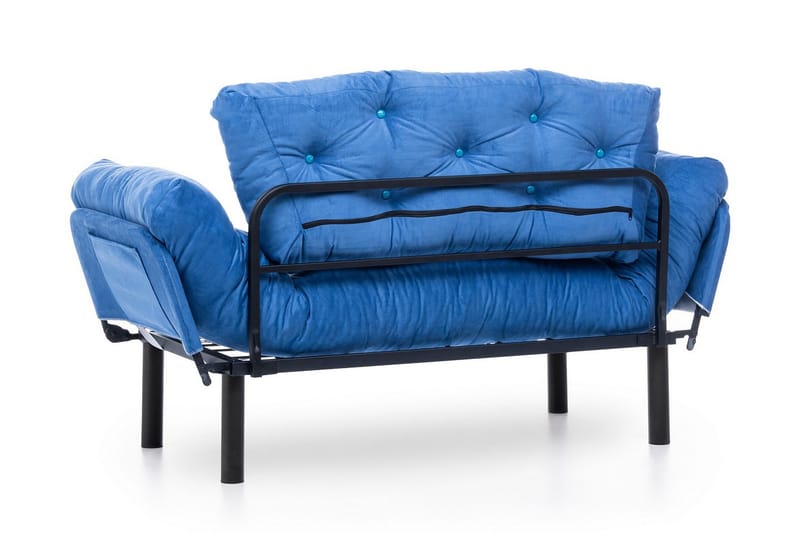 Mezonzo 2-sits Rektangulär Längsbäddad Fällbar Bäddsoffa 70x190 cm i Tyg - Blå - Möbler - Vardagsrum - Bäddsoffor
