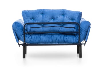 Mezonzo 2-sits Rektangulär Längsbäddad Fällbar Bäddsoffa 70x190 cm i Tyg - Blå - Möbler - Vardagsrum - Bäddsoffor