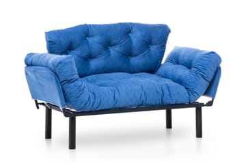 Mezonzo 2-sits Rektangulär Längsbäddad Fällbar Bäddsoffa 70x190 cm i Tyg - Blå - Möbler - Vardagsrum - Bäddsoffor