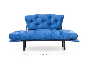 Mezonzo 2-sits Rektangulär Längsbäddad Fällbar Bäddsoffa 70x190 cm i Tyg - Blå - Möbler - Vardagsrum - Bäddsoffor