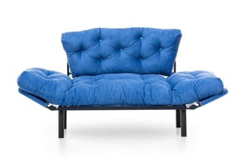 Mezonzo 2-sits Rektangulär Längsbäddad Fällbar Bäddsoffa 70x190 cm i Tyg - Blå - Möbler - Vardagsrum - Bäddsoffor