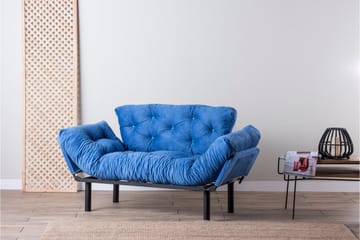 Mezonzo 2-sits Rektangulär Längsbäddad Fällbar Bäddsoffa 70x190 cm i Tyg - Blå - Möbler - Vardagsrum - Bäddsoffor
