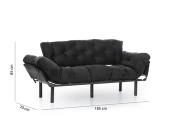 Mezonzo 3-sits Bäddsoffa - Svart - Möbler - Vardagsrum - Bäddsoffor