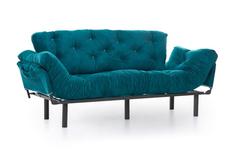 Mezonzo 3-sits Längsbäddad Bäddsoffa Fällbar 70x225 cm i Tyg - Grön - Möbler - Vardagsrum - Bäddsoffor