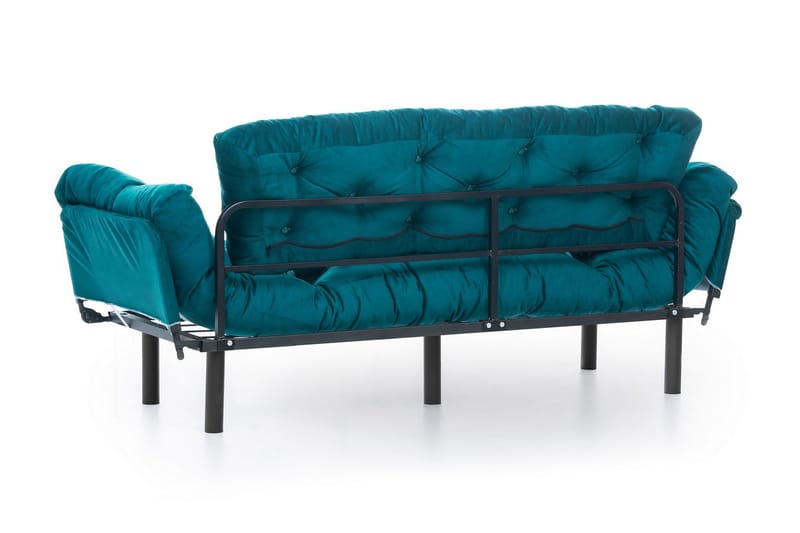 Mezonzo 3-sits Längsbäddad Bäddsoffa Fällbar 70x225 cm i Tyg - Grön - Möbler - Vardagsrum - Bäddsoffor