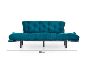 Mezonzo 3-sits Längsbäddad Bäddsoffa Fällbar 70x225 cm i Tyg - Grön - Möbler - Vardagsrum - Bäddsoffor