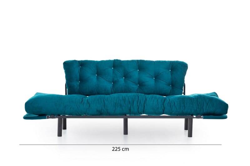 Mezonzo 3-sits Längsbäddad Bäddsoffa Fällbar 70x225 cm i Tyg - Grön - Möbler - Vardagsrum - Bäddsoffor
