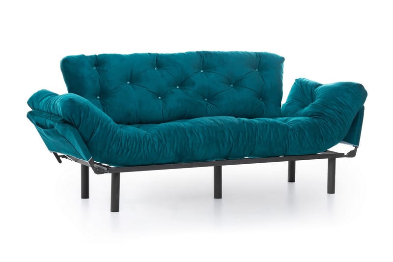 Mezonzo 3-sits Längsbäddad Bäddsoffa Fällbar 70x225 cm i Tyg - Grön - Möbler - Vardagsrum - Bäddsoffor
