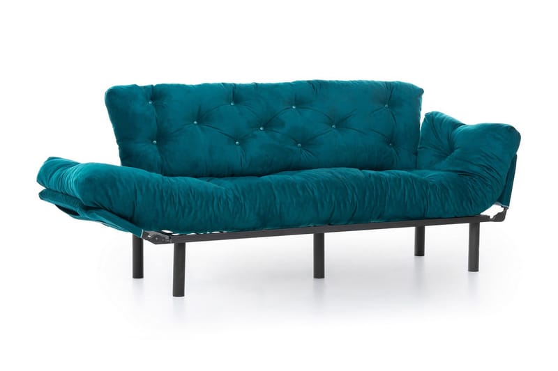 Mezonzo 3-sits Längsbäddad Bäddsoffa Fällbar 70x225 cm i Tyg - Grön - Möbler - Vardagsrum - Bäddsoffor