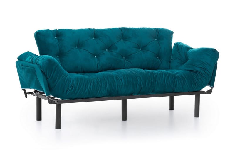 Mezonzo 3-sits Längsbäddad Bäddsoffa Fällbar 70x225 cm i Tyg - Grön - Möbler - Vardagsrum - Bäddsoffor