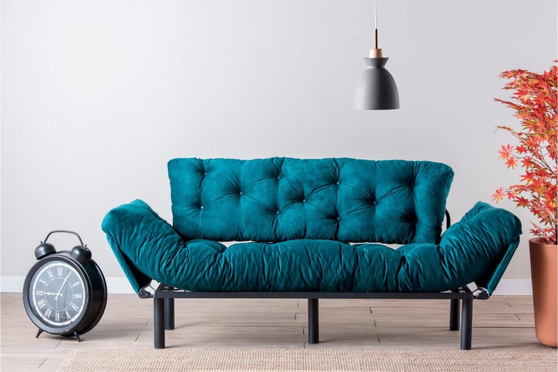 Mezonzo 3-sits Längsbäddad Bäddsoffa Fällbar 70x225 cm i Tyg - Grön - Möbler - Vardagsrum - Bäddsoffor