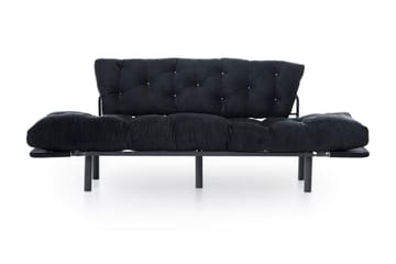 Mezonzo 3-sits Längsbäddad Bäddsoffa Fällbar 70x225 cm i Tyg - Svart - Möbler - Vardagsrum - Bäddsoffor