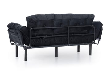 Mezonzo 3-sits Längsbäddad Bäddsoffa Fällbar 70x225 cm i Tyg - Svart - Möbler - Vardagsrum - Bäddsoffor