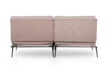 Mezonzo 3-sits Rektangulär Knappad Bäddsoffa i Sammet med Metallben - Brun - Möbler - Vardagsrum - Bäddsoffor