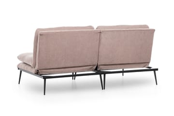Mezonzo 3-sits Rektangulär Knappad Bäddsoffa i Sammet med Metallben - Brun - Möbler - Vardagsrum - Bäddsoffor