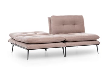 Mezonzo 3-sits Rektangulär Knappad Bäddsoffa i Sammet med Metallben - Brun - Möbler - Vardagsrum - Bäddsoffor