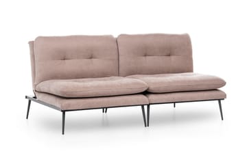 Mezonzo 3-sits Rektangulär Knappad Bäddsoffa i Sammet med Metallben - Brun - Möbler - Vardagsrum - Bäddsoffor