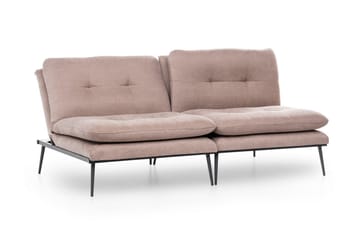 Mezonzo 3-sits Rektangulär Knappad Bäddsoffa i Sammet med Metallben - Brun - Möbler - Vardagsrum - Bäddsoffor