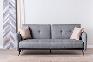 Mezonzo 3-sits Rektangulär Längsbäddad Bäddsoffa 125x190 cm i Tyg - Grå - Möbler - Vardagsrum - Bäddsoffor