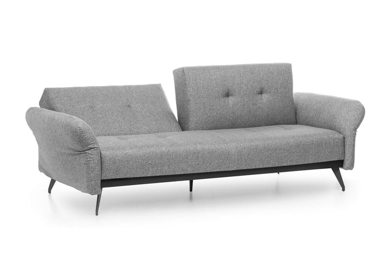 Mezonzo 3-sits Rektangulär Längsbäddad Bäddsoffa 125x190 cm i Tyg - Grå - Möbler - Vardagsrum - Bäddsoffor