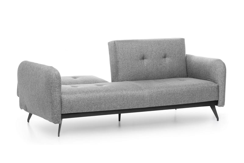 Mezonzo 3-sits Rektangulär Längsbäddad Bäddsoffa 125x190 cm i Tyg - Grå - Möbler - Vardagsrum - Bäddsoffor