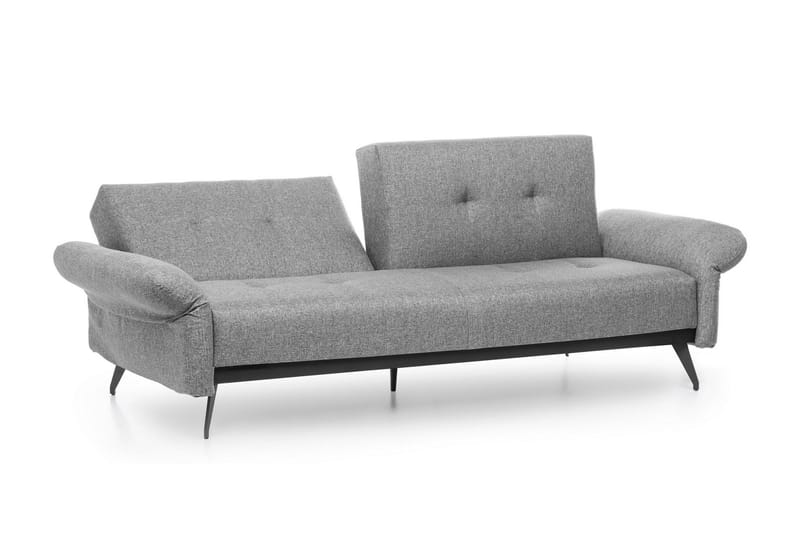 Mezonzo 3-sits Rektangulär Längsbäddad Bäddsoffa 125x190 cm i Tyg - Grå - Möbler - Vardagsrum - Bäddsoffor