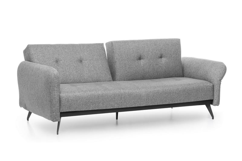 Mezonzo 3-sits Rektangulär Längsbäddad Bäddsoffa 125x190 cm i Tyg - Grå - Möbler - Vardagsrum - Bäddsoffor