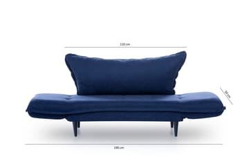 Mezonzo 3-sits Rektangulär Längsbäddad Bäddsoffa 50x190 cm i Tyg - Blå - Möbler - Vardagsrum - Bäddsoffor
