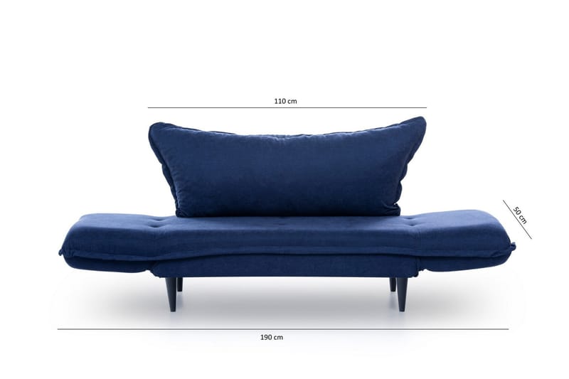 Mezonzo 3-sits Rektangulär Längsbäddad Bäddsoffa 50x190 cm i Tyg - Blå - Möbler - Vardagsrum - Bäddsoffor