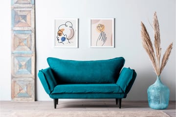 Mezonzo 3-sits Rektangulär Längsbäddad Bäddsoffa 50x190 cm i Tyg - Grön - Möbler - Vardagsrum - Bäddsoffor