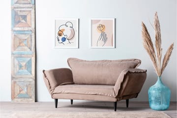 Mezonzo 3-sits Rektangulär Längsbäddad Bäddsoffa 50x190 cm i Tyg - Taupe - Möbler - Vardagsrum - Bäddsoffor