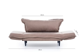 Mezonzo 3-sits Rektangulär Längsbäddad Bäddsoffa 50x190 cm i Tyg - Taupe - Möbler - Vardagsrum - Bäddsoffor