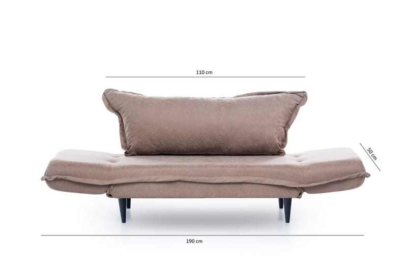 Mezonzo 3-sits Rektangulär Längsbäddad Bäddsoffa 50x190 cm i Tyg - Taupe - Möbler - Vardagsrum - Bäddsoffor