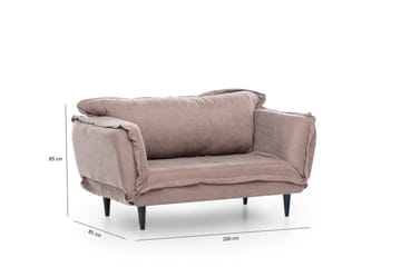 Mezonzo 3-sits Rektangulär Längsbäddad Bäddsoffa 50x190 cm i Tyg - Taupe - Möbler - Vardagsrum - Bäddsoffor