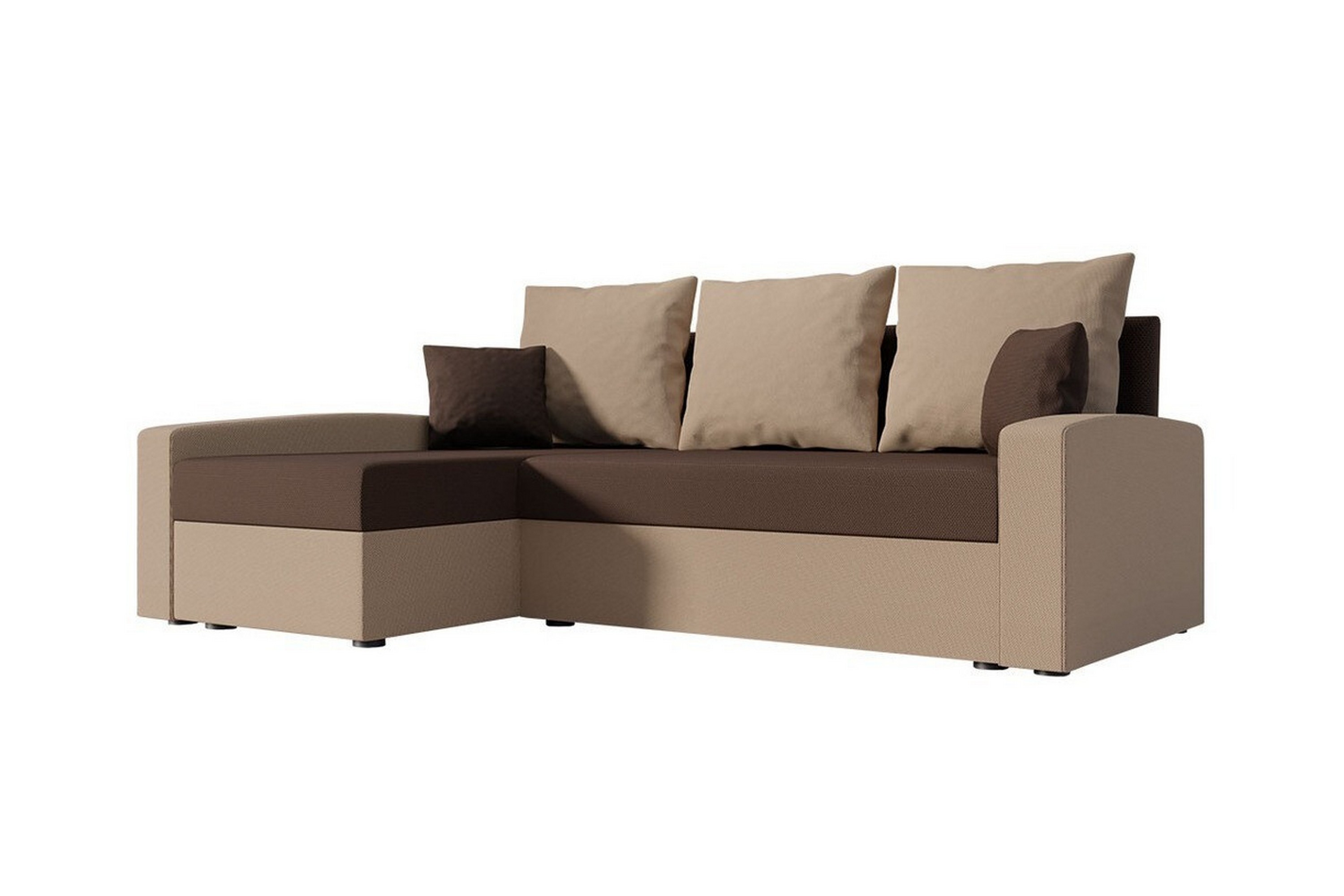 midfeld 3-sits hörnbäddsoffa beige/brun -